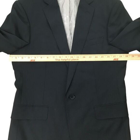 Banana Republic Blazer Jacket 38R Black Wool Vitale Barberis Canonico Super 120s - Picture 13 of 14